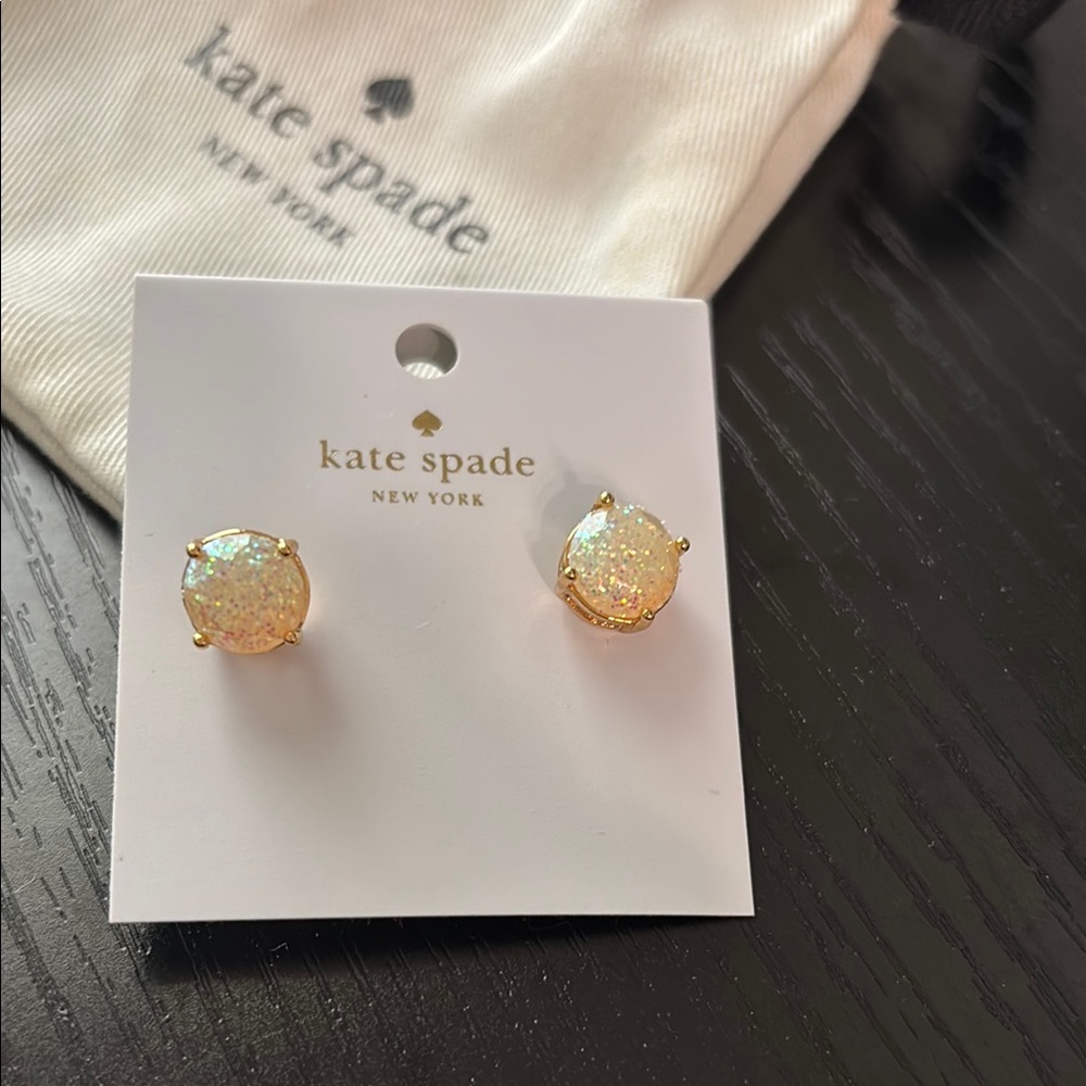 Kate Spade Gold Glitter Stud Earrings